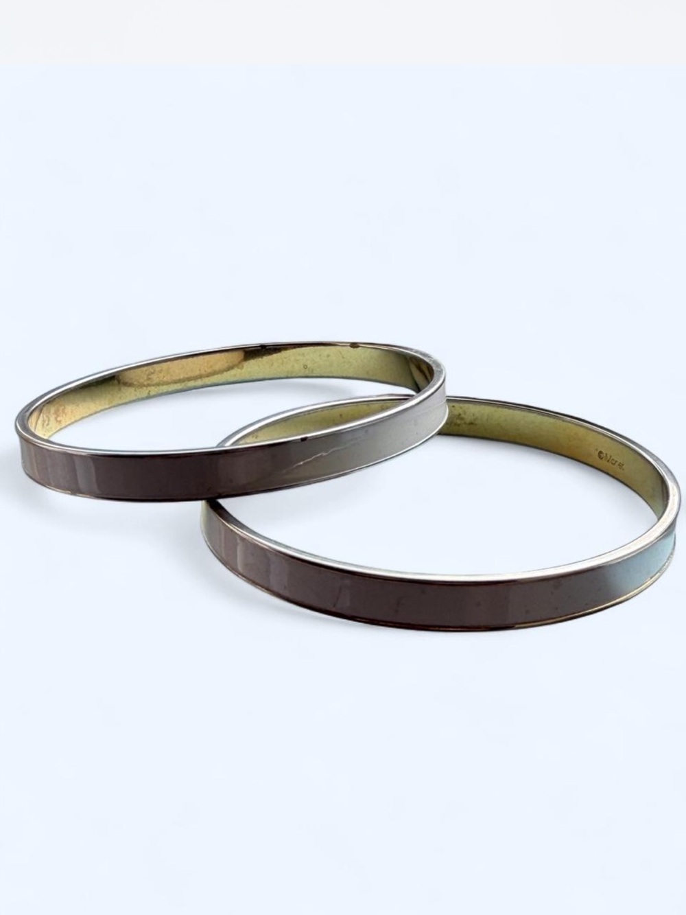 Monet white Gloss Enamel Slim Bangle Bracelets